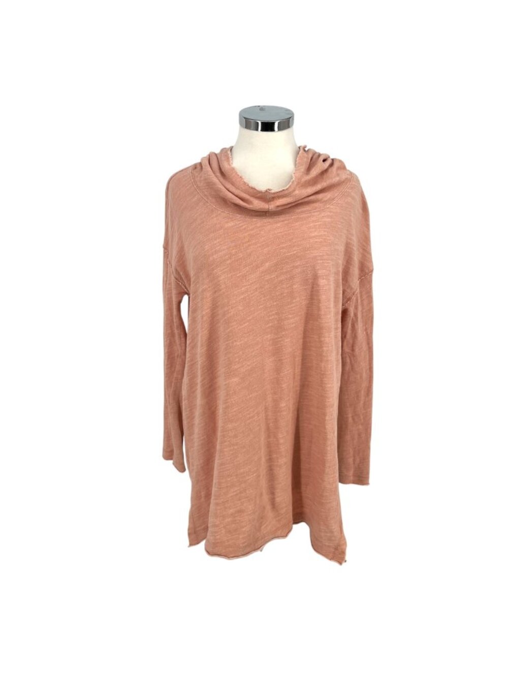 Free People Beach Cocoon Cowl Neck Tunic Sweater Pink Dusty Rose Slouchy Boho